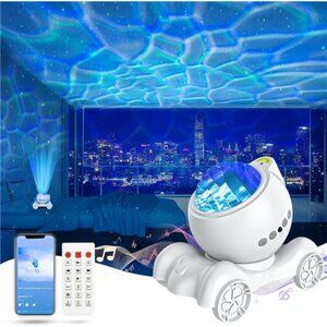 New Star Projector, Galaxy Projector Built-in Bluetooth Speaker and 8 White
